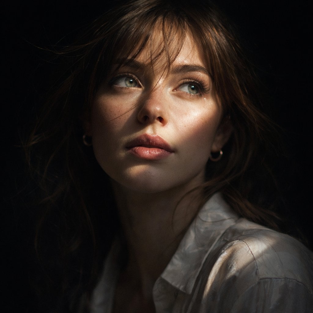 Hyper-realistic cinematic Create an 8k close-up portrait of a beautiful…