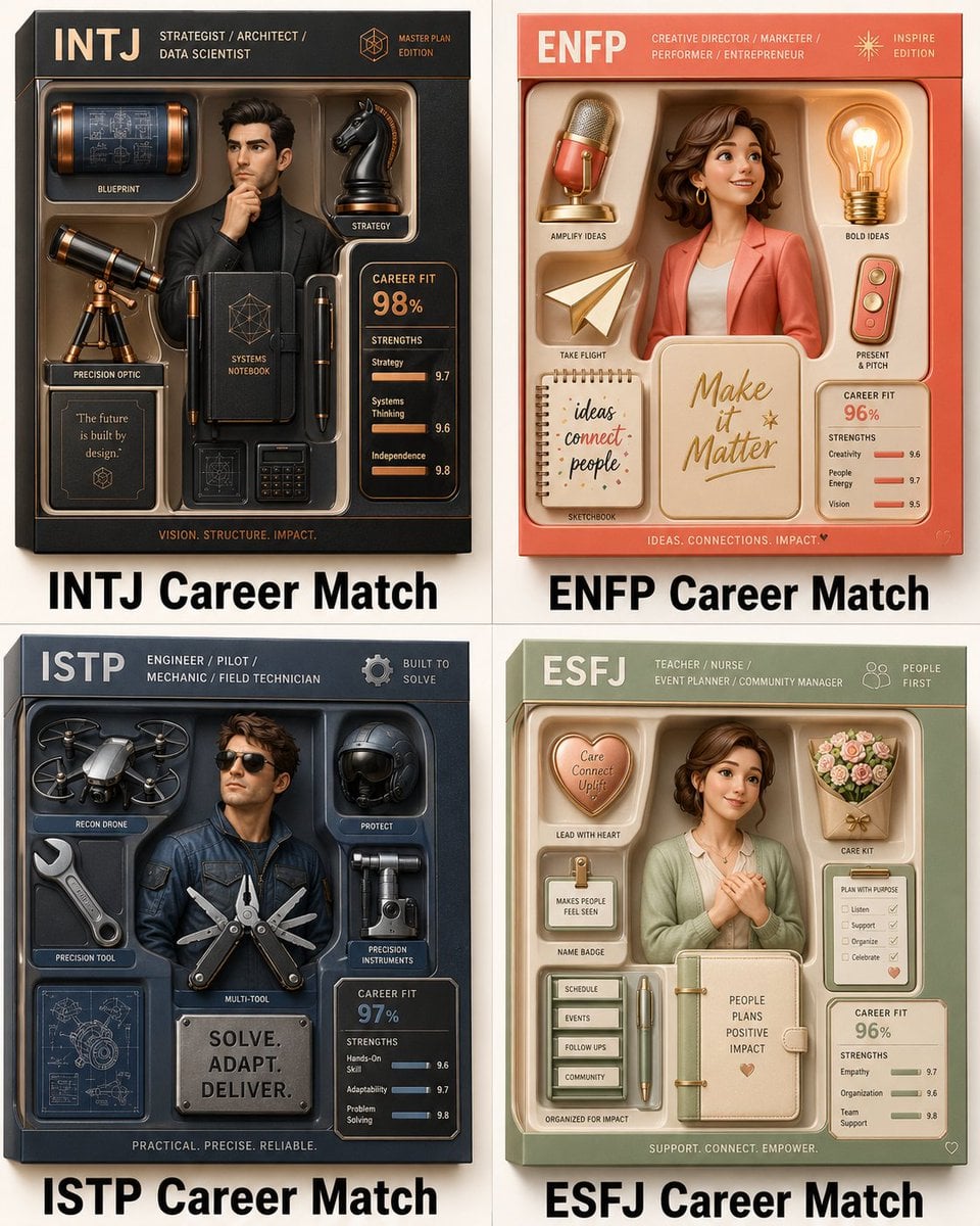 2x2 grid, do this for 4 famous personality types: Render_Target = ( Lux…