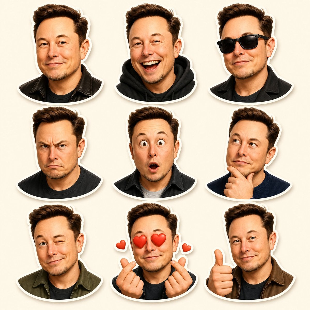 Create a premium Pixar-style 3D character sticker set that is clearly r…