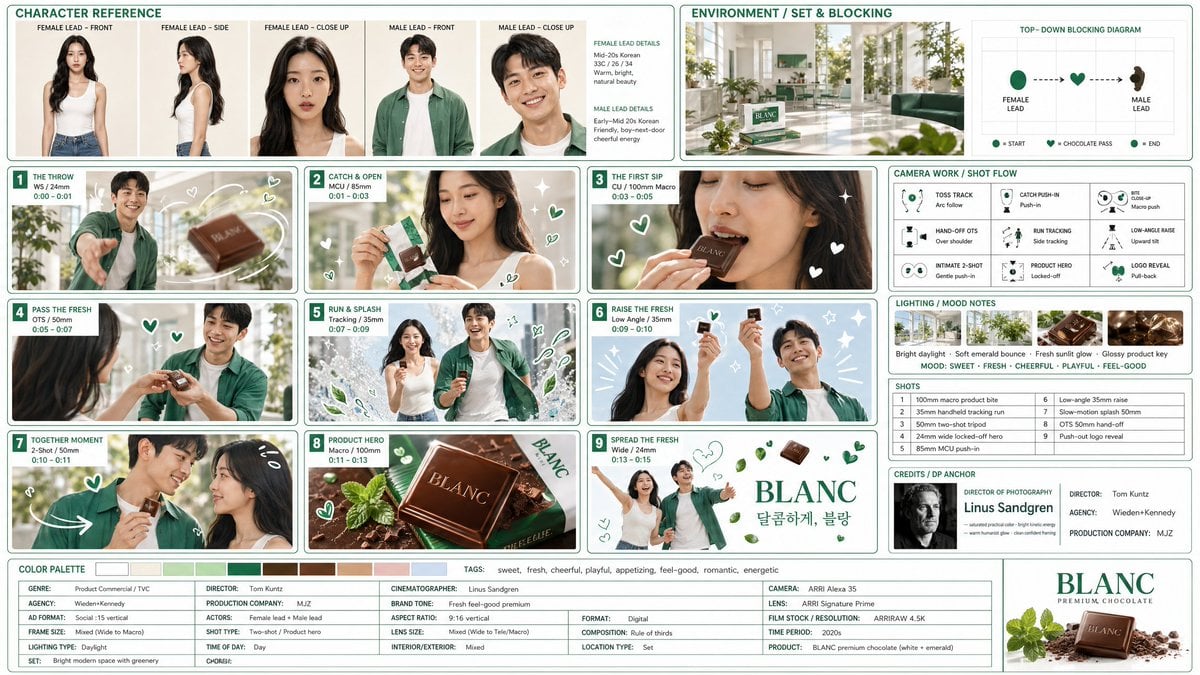 [브랜드이름] 로고가 있는 [도형]의 맛있어 보이는 초콜렛을 만드세요. [흰색]과 [에메랄드 색]의 조합, 하트 일러스트입니다.…