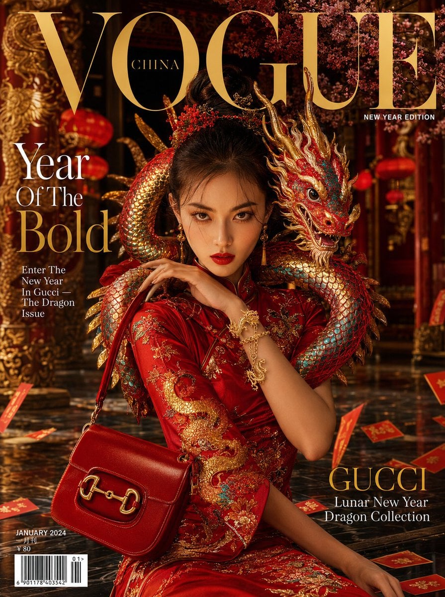 VOGUE CHINA NEW YEAR EDITION luxury fashion magazine cover A fierce and…