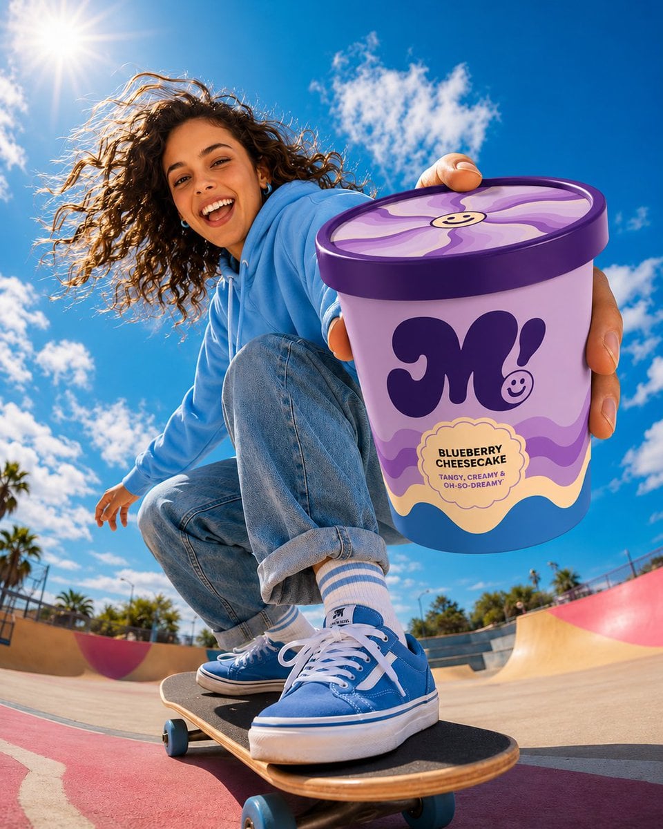 { "Ultra-realistic commercial product photography, low-angle wide lens …