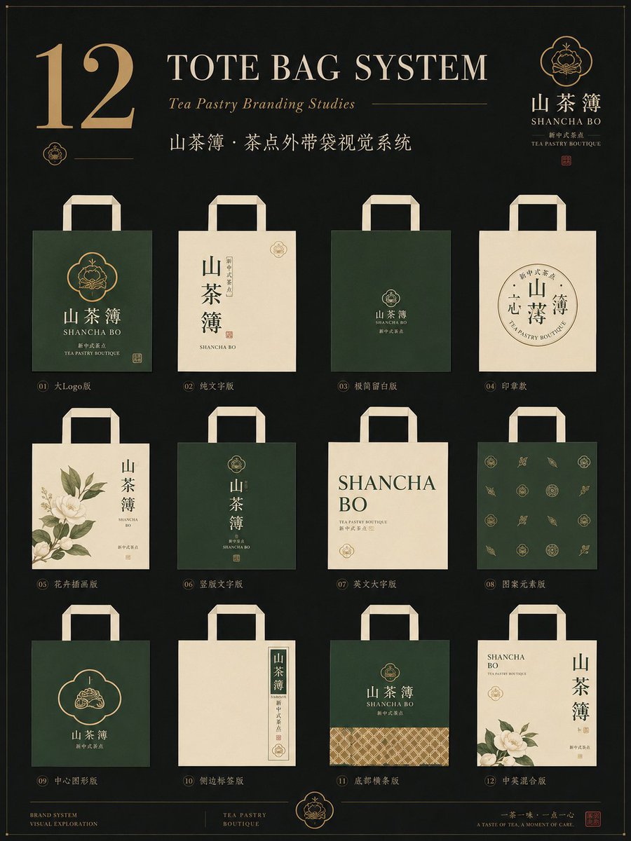 生成一张竖版 3:4 餐饮品牌手提袋包装视觉系统提案图。 品牌类型：[品牌类型] 中文品牌名：[中文品牌名] 英文品牌名：[英文品牌名] 产品…