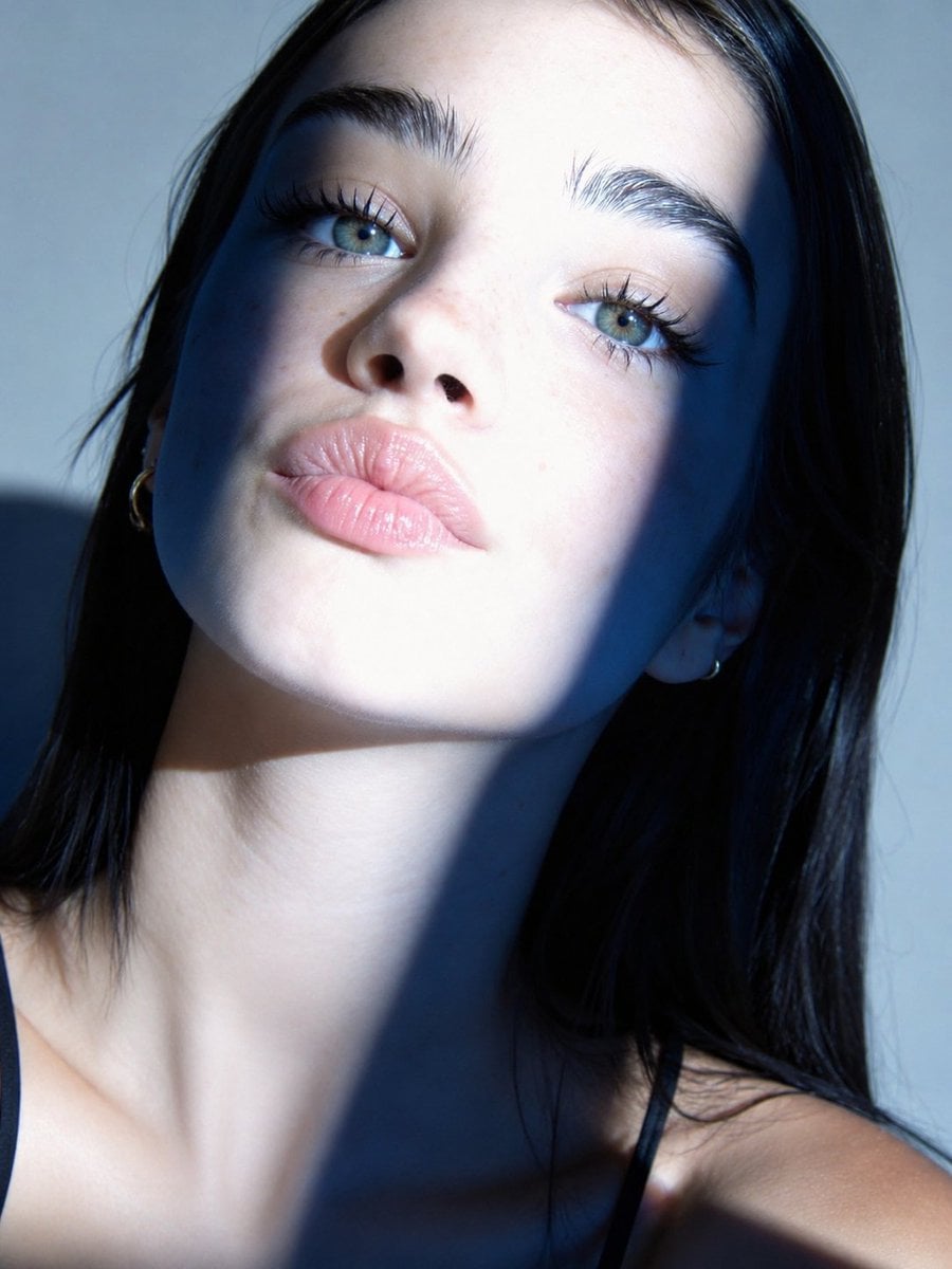 Ultra-realistic beauty portrait captured in a tight close-up with a ful…