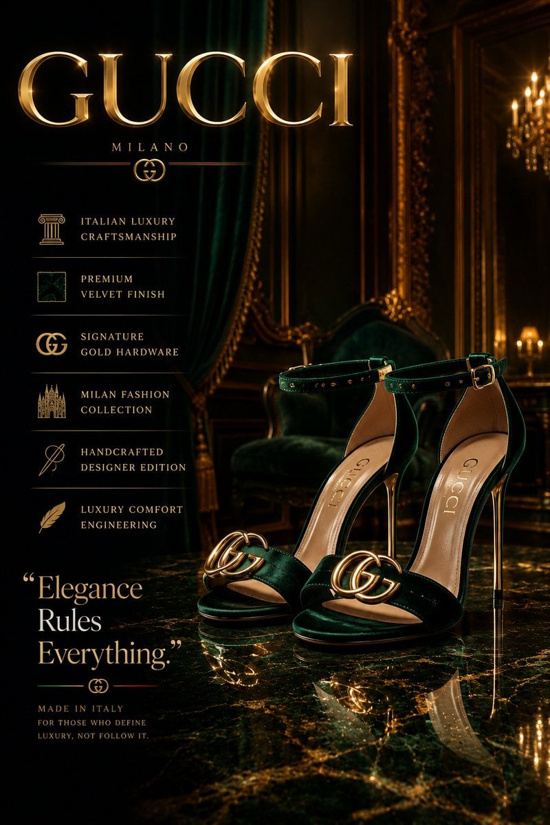 Create an ultra-premium luxury fashion advertisement poster for designe…