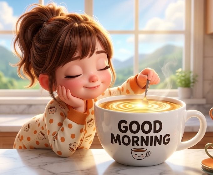 Ultra-detailed cinematic illustration of an adorable young girl with bi…