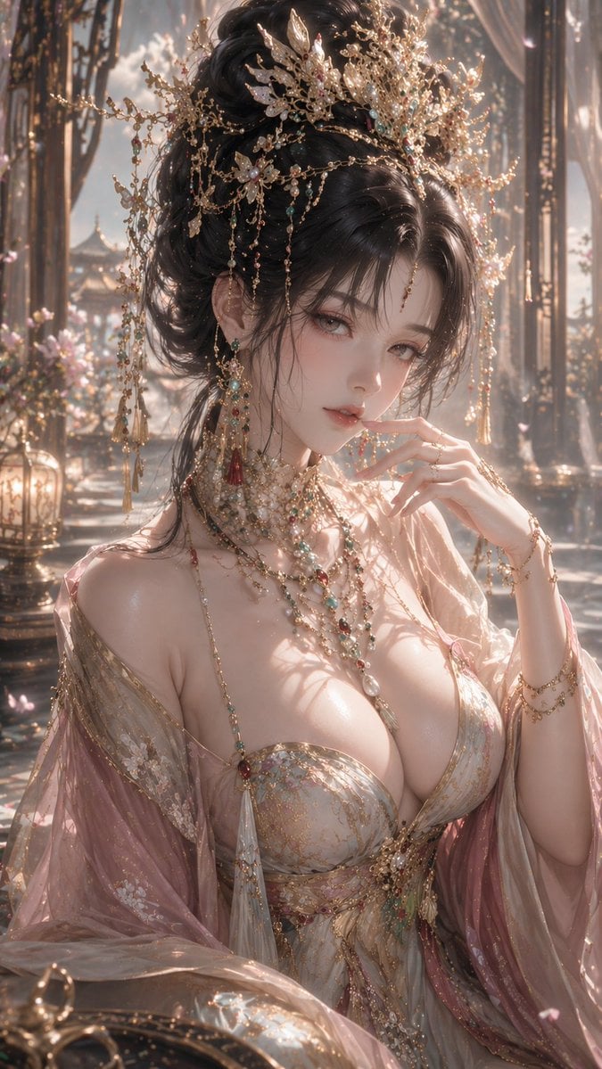 9:16 竖版，高精度 3D CG 东方幻想女性角色人像，3D CG oriental fantasy beauty portrait，ani…