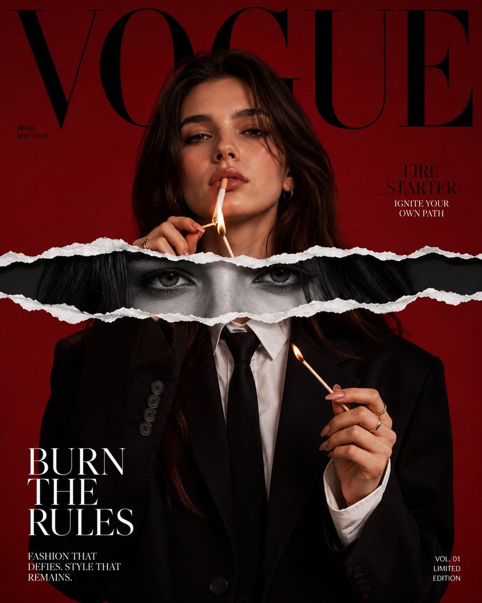Ultra high fashion editorial magazine cover inspired by luxury fashion …