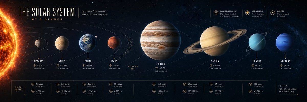 Create a single ultra-wide panoramic science explainer visual, horizont…
