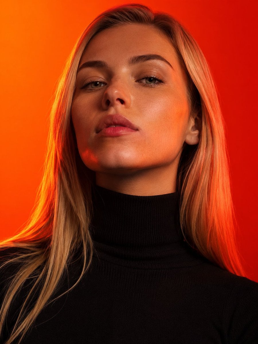 Ultra-photorealistic editorial fashion portrait of a beautiful young wo…