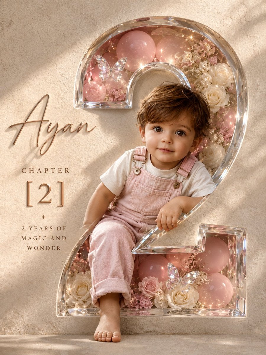 Professional luxury birthday poster, 3:4 portrait composition, ultra hi…