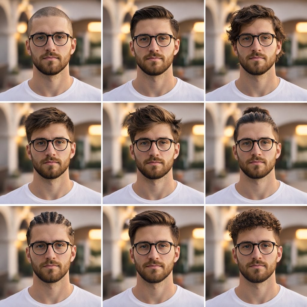 description: "A clean, aesthetic 3x3 collage portrait showcasing differ…