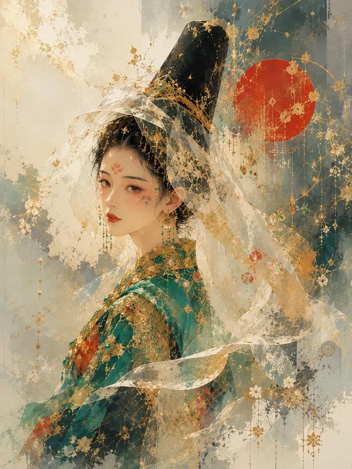 Ultra-detailed ethereal portrait of a beautiful East Asian royal prince…