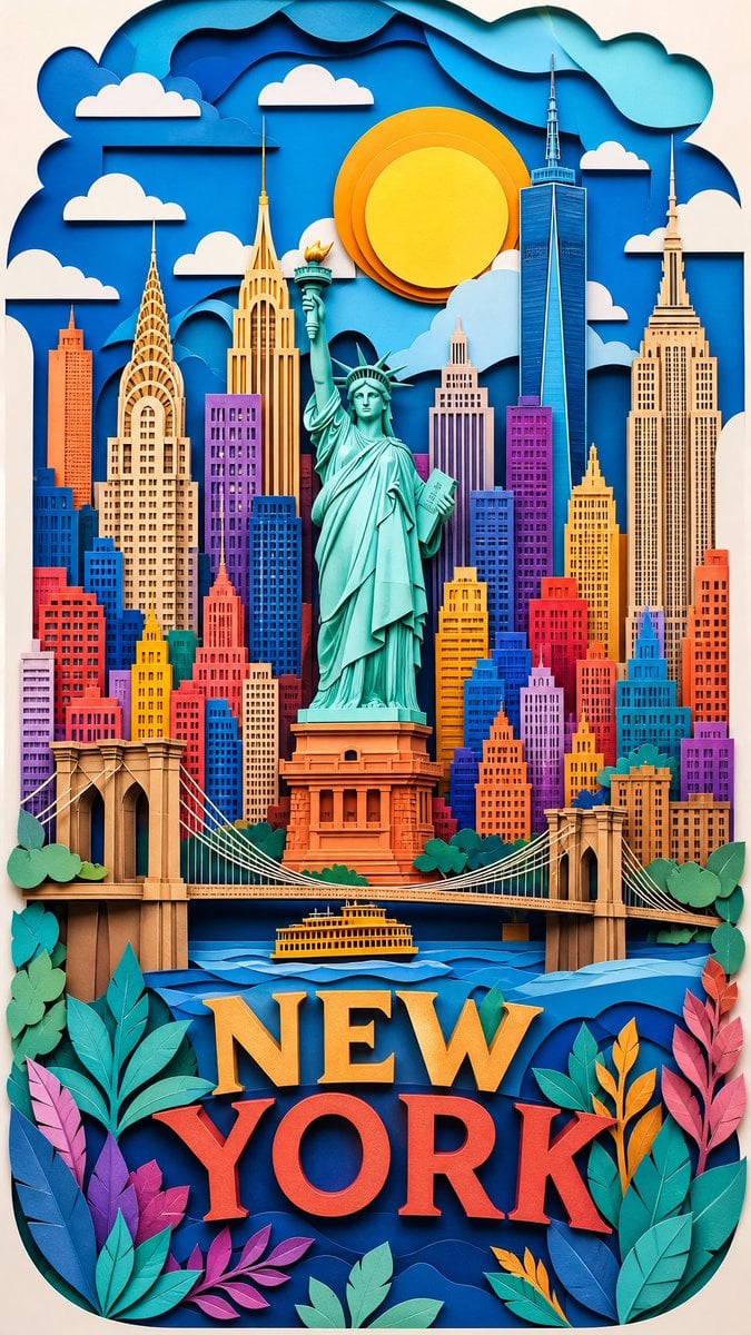 Ultra-detailed layered papercut art illustration of [Country Or City], …