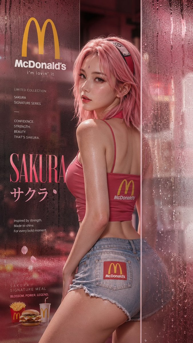 比例：9:16 主题：品牌宣发海报大片：美女站在两块半透明磨砂玻璃中间（注意：是玻璃，不是玻璃门，不要带门把手），身穿携带[Brand Nam…