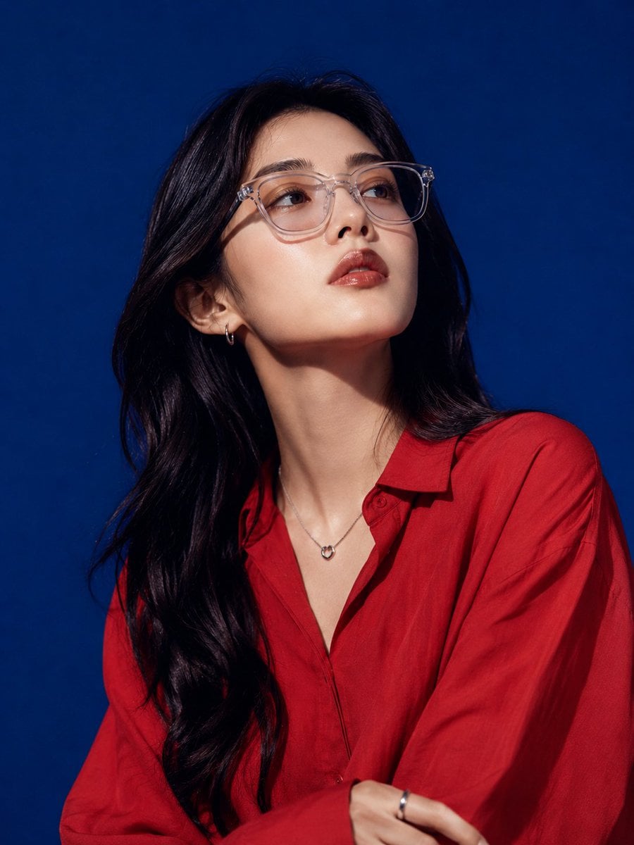 Ultra-realistic high-fashion studio portrait of a beautiful young East …