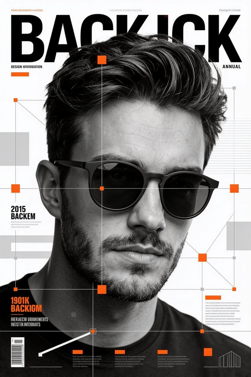 Create a highly graphic Beckham poster built almost entirely in monochr…