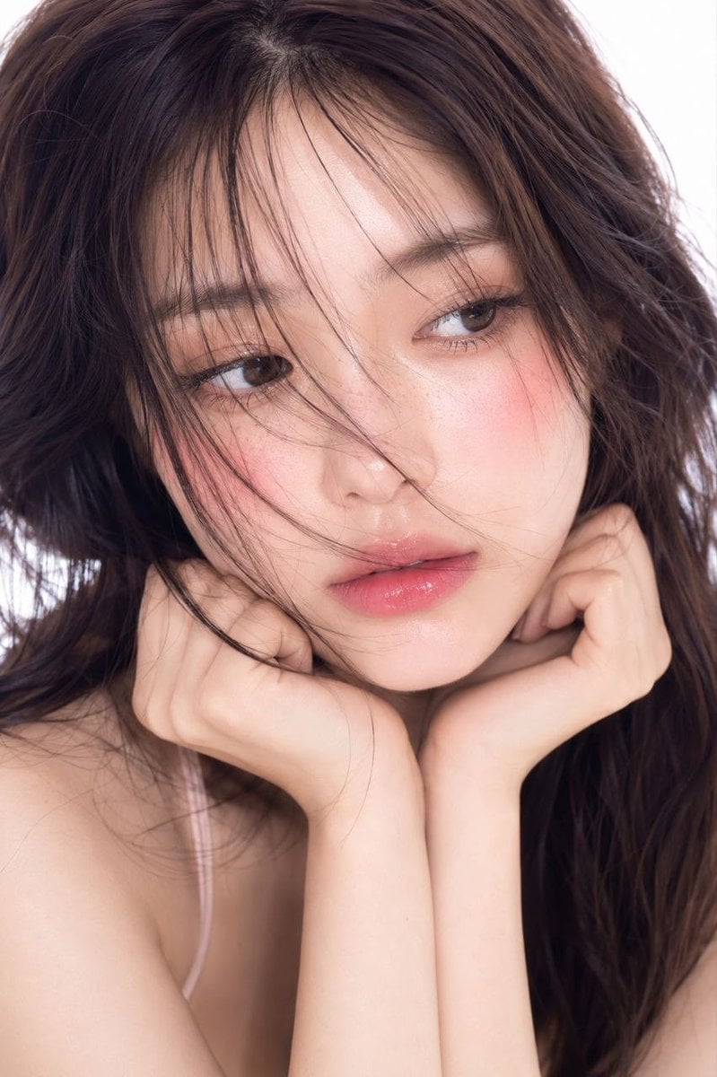 Ultra-realistic cinematic beauty portrait of a young Korean woman, soft…