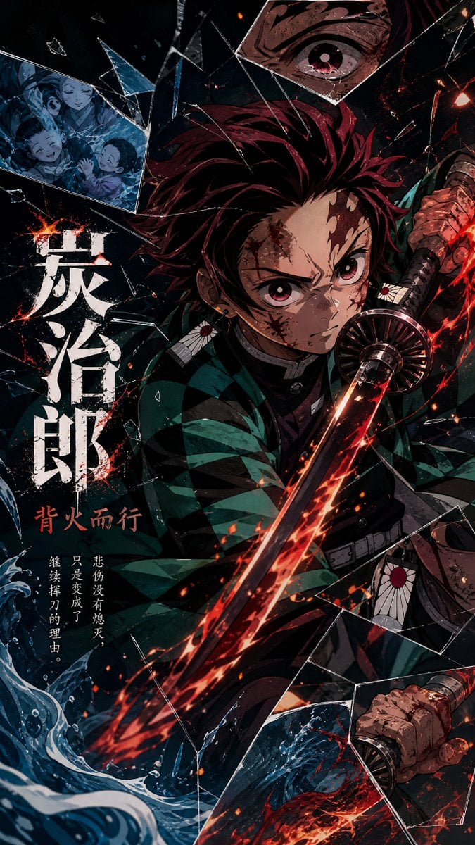 Create a vertical 9:16 high-resolution anime emotional-fragment poster.…