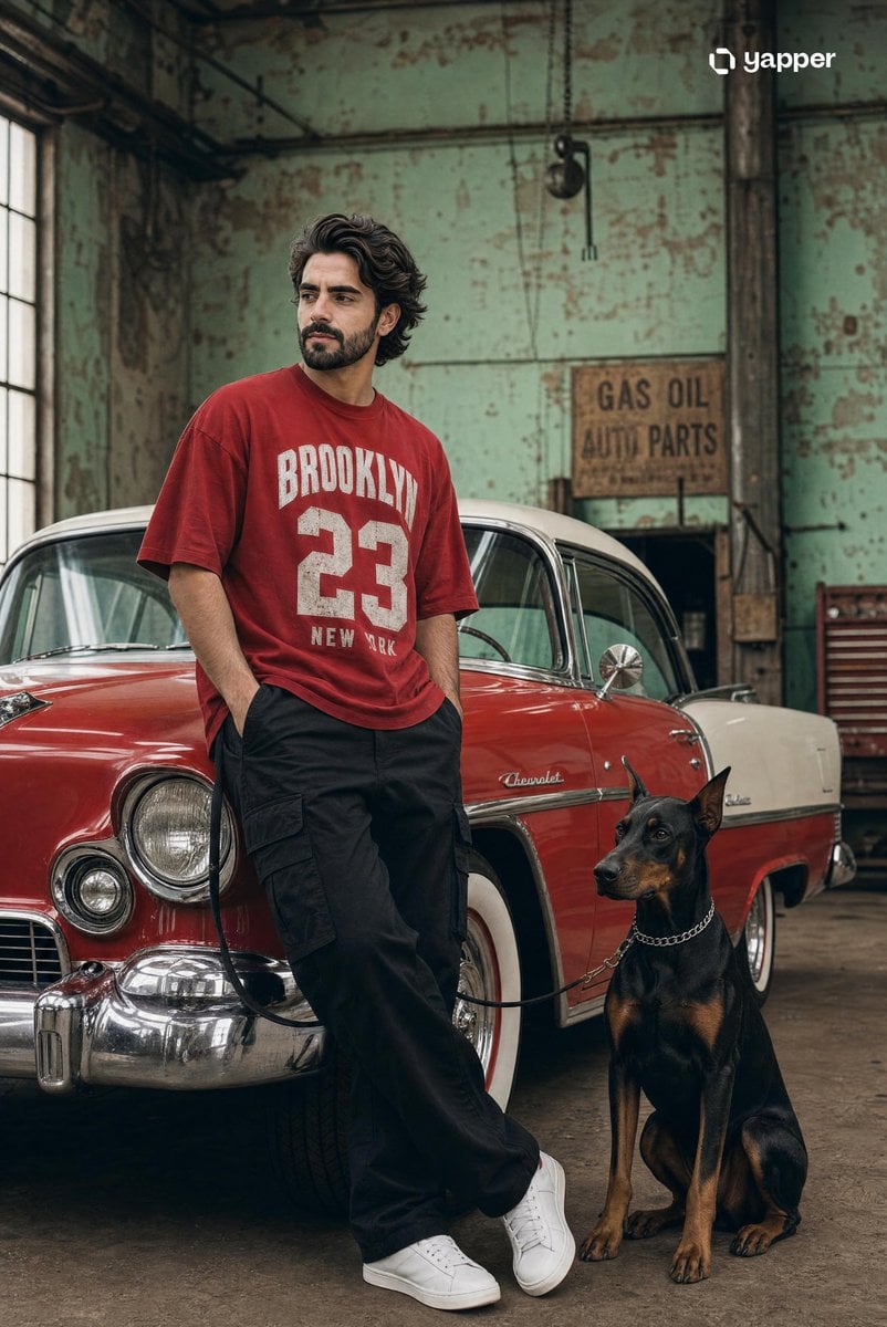 Cinematic streetwear fashion photoshoot. A confident young South Asian …