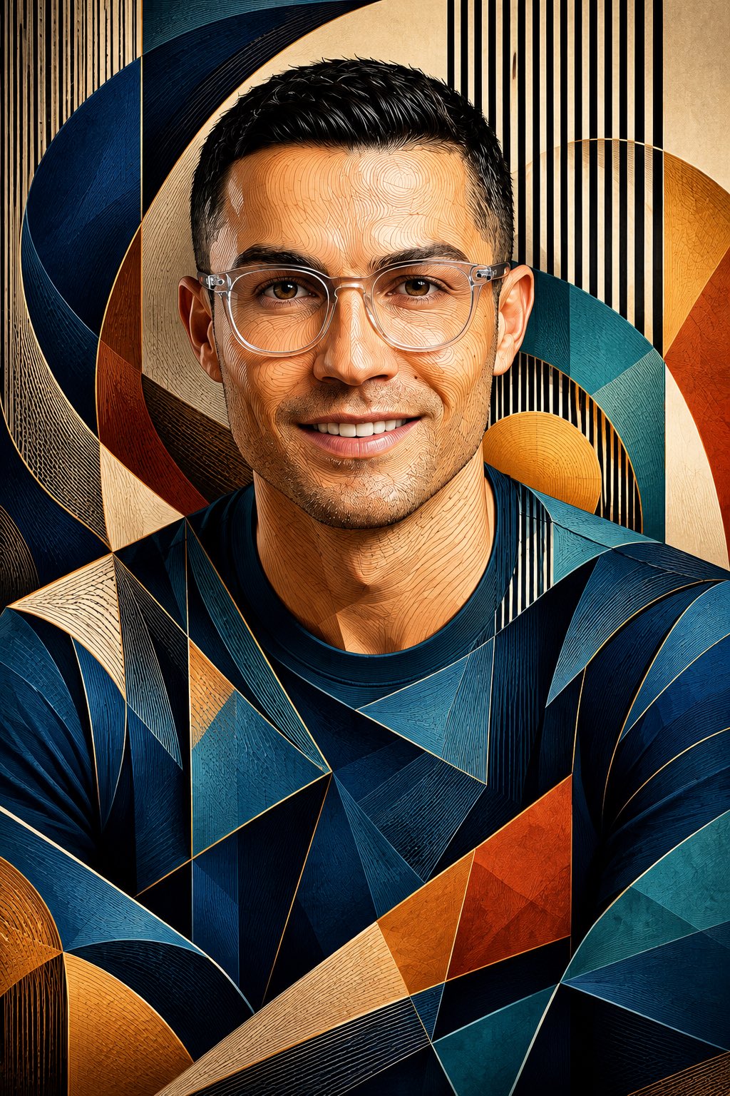 Transform the uploaded portrait into a masterpiece combining optical co…