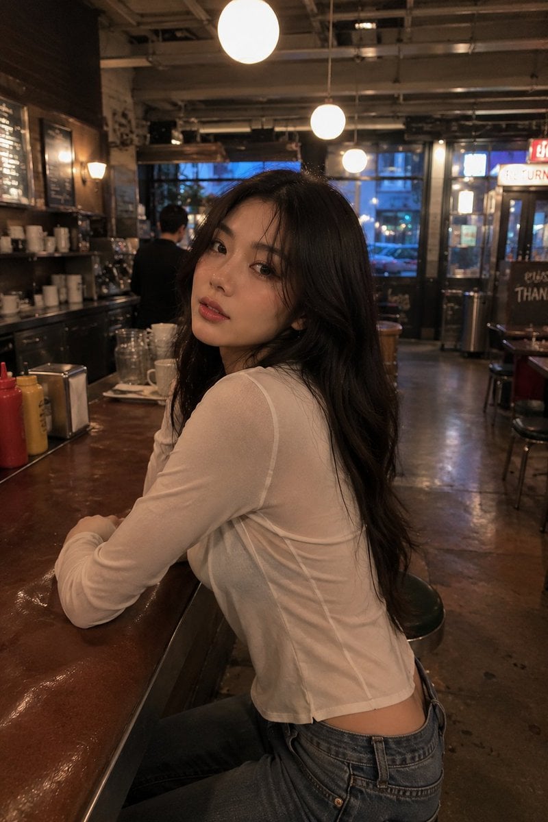 Ultra-realistic candid lifestyle photograph of a stunning young woman i…