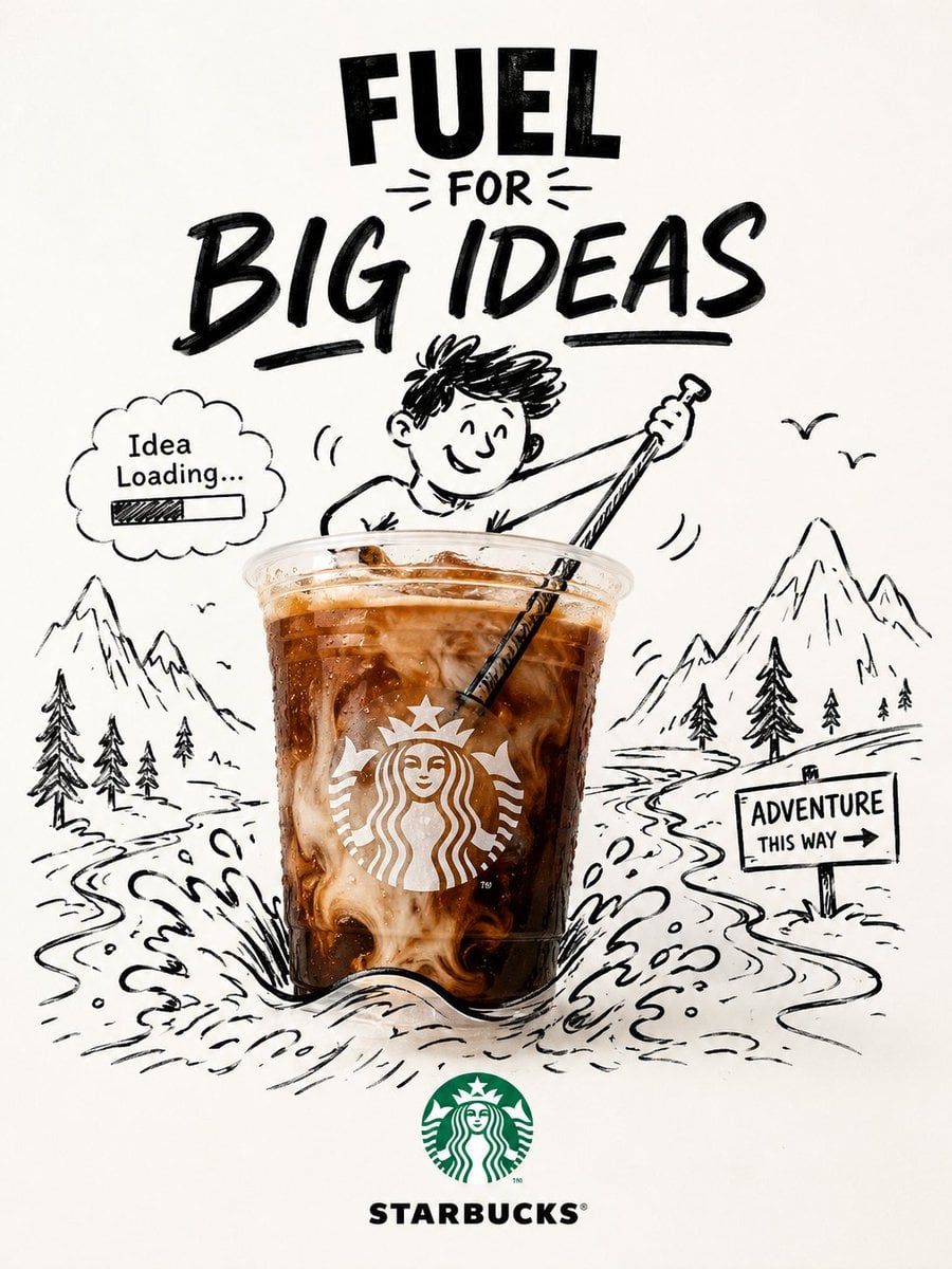 Innovative mixed-media brand campaign poster, vertical format, premium …