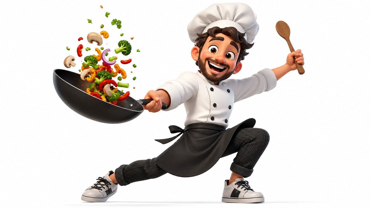 Vibrant 3D cartoon render of [Subject] in a dynamic pose, joyful expres…
