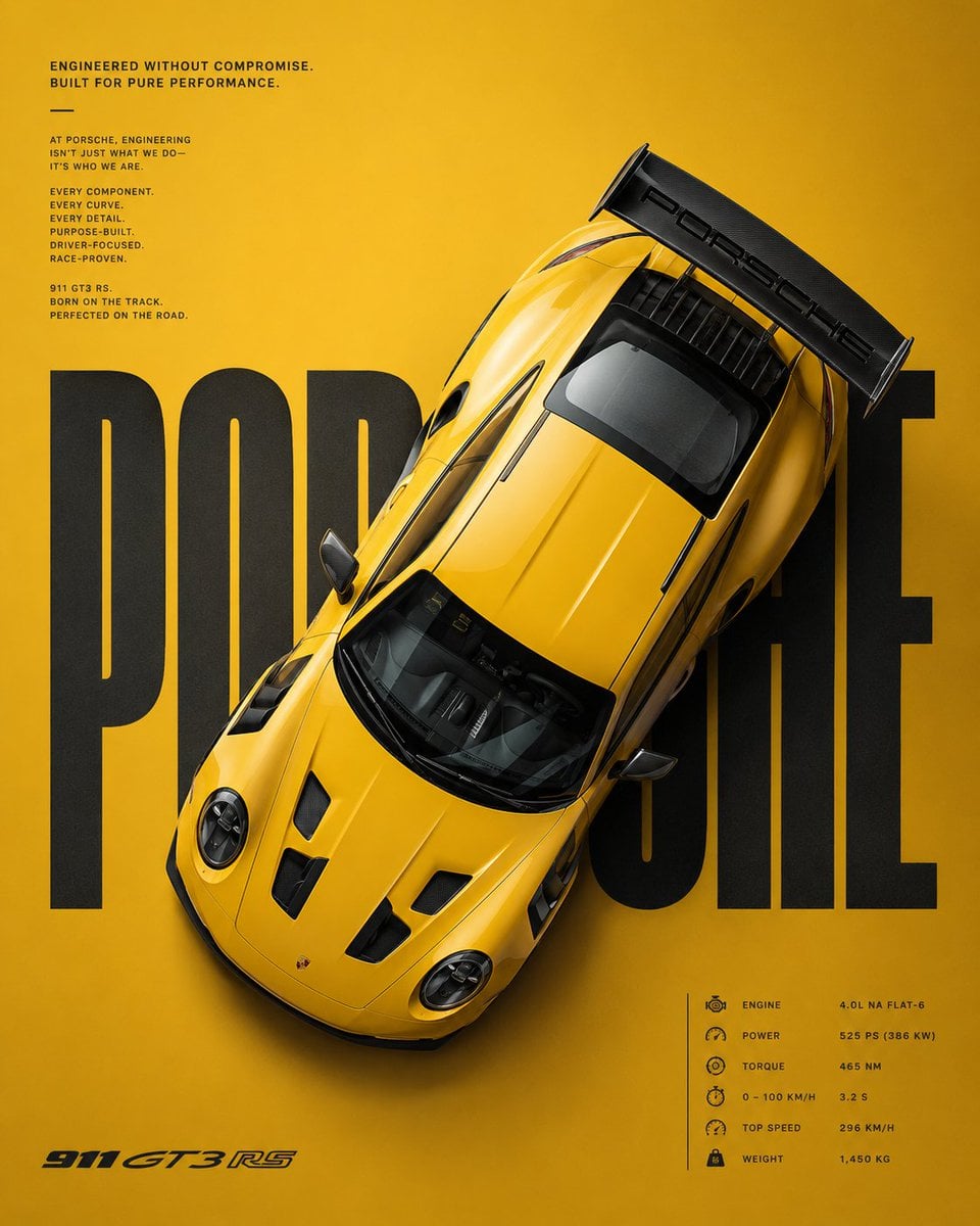 Create a premium automotive advertising poster with a bold minimalist e…