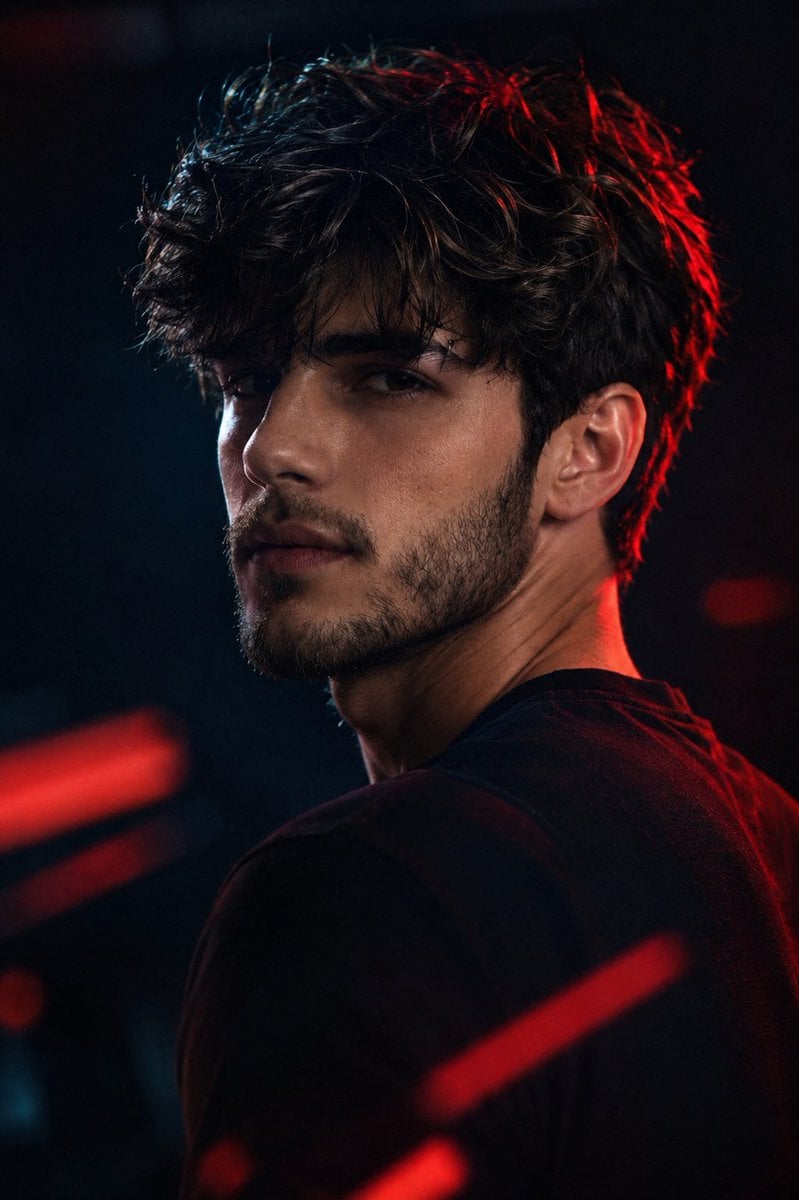 Ultra-realistic cinematic portrait of Arthur Ferreira, preserving exact…