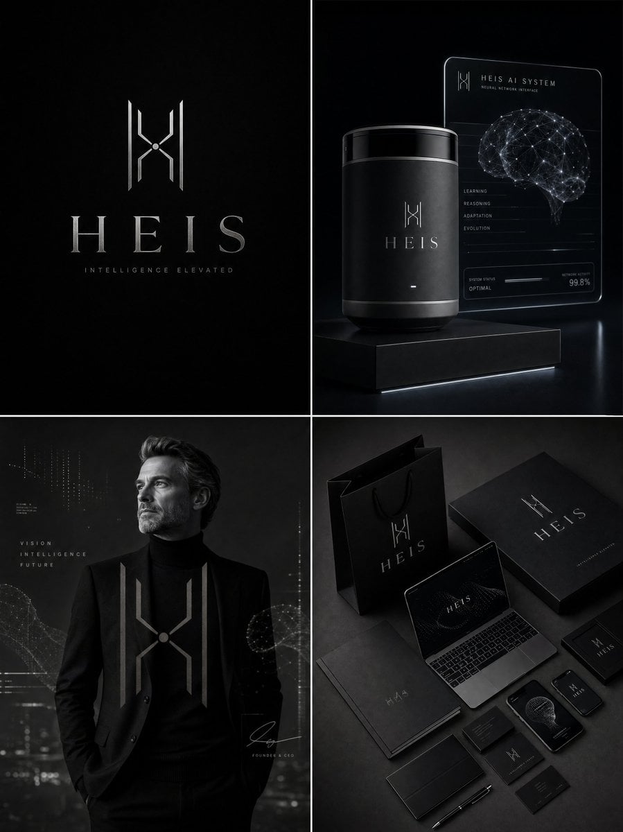 Luxury AI brand identity board for "[Brand Name]", ultra-premium artifi…