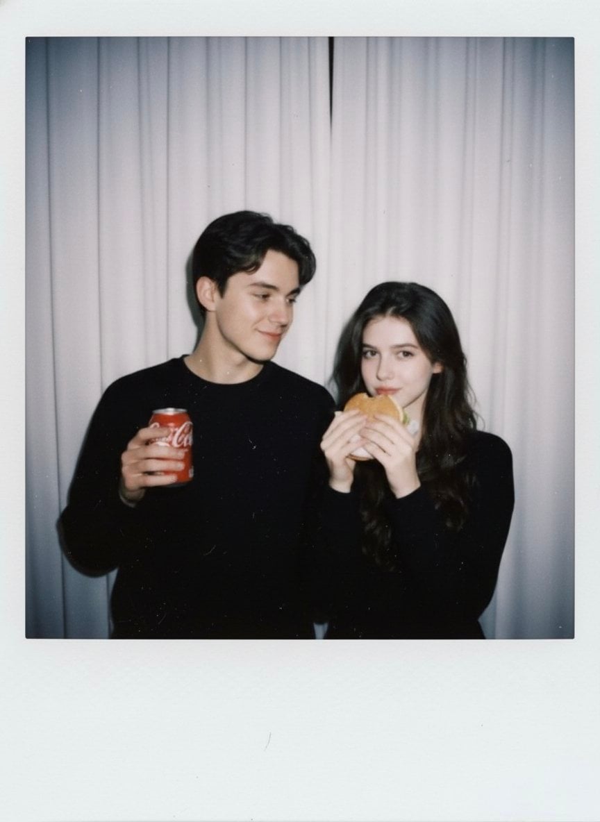 { "type": "image_generation_prompt", "style": "Polaroid-style candid ph…