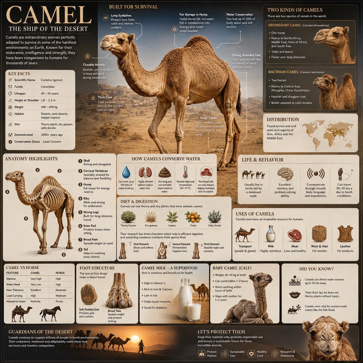Create a premium square “reference-style wildlife infographic” centered…