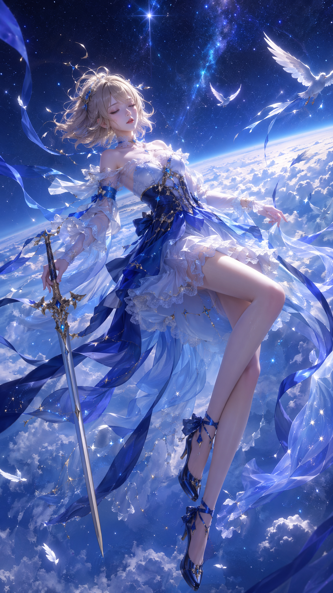 9:16 vertical, high-precision 3D CG oriental fantasy female character p…