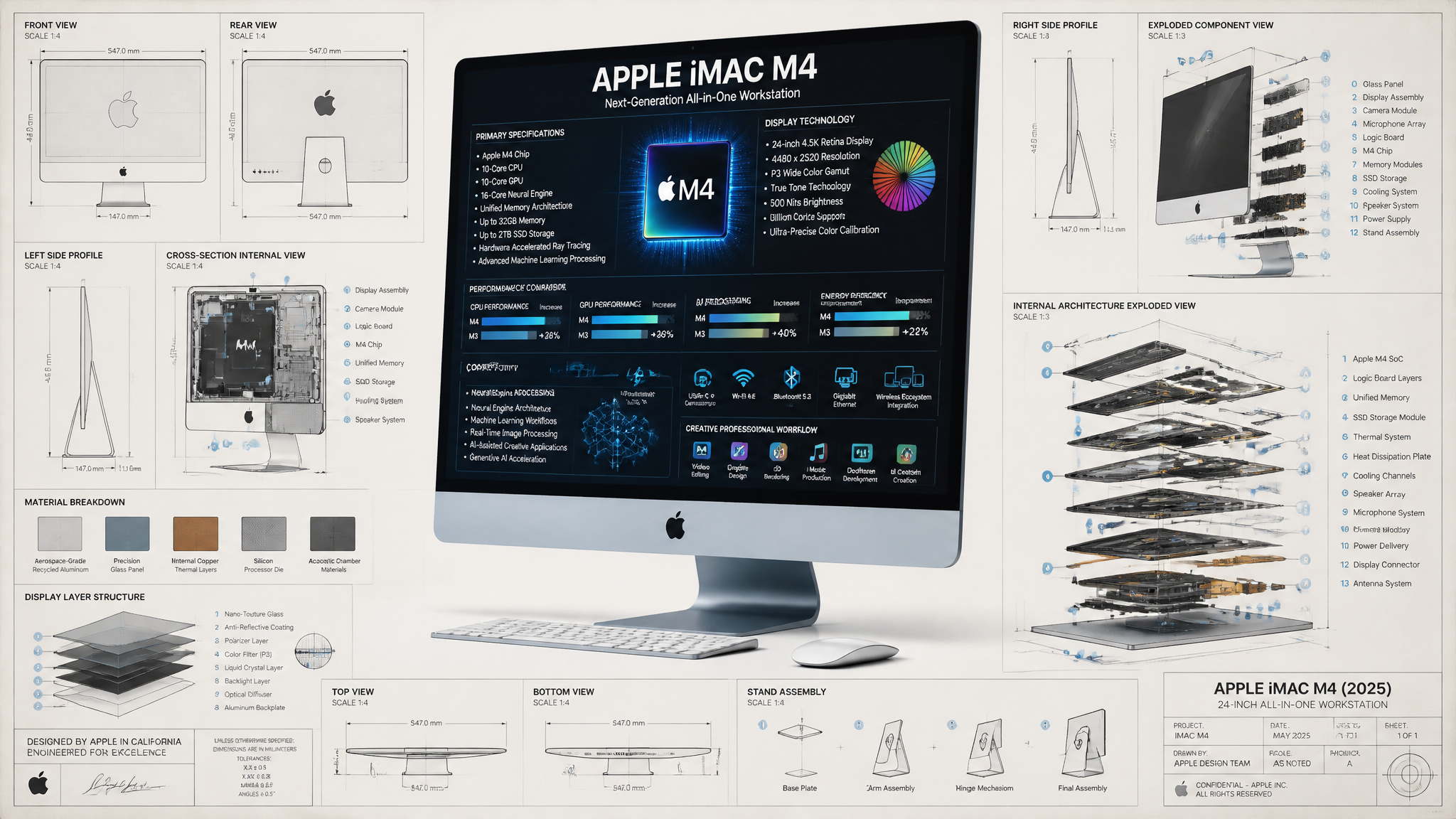 INFOGRAFÍA TÉCNICA ULTRADETALLADA + RENDER 3D FOTORREALISTA DE APPLE iM…