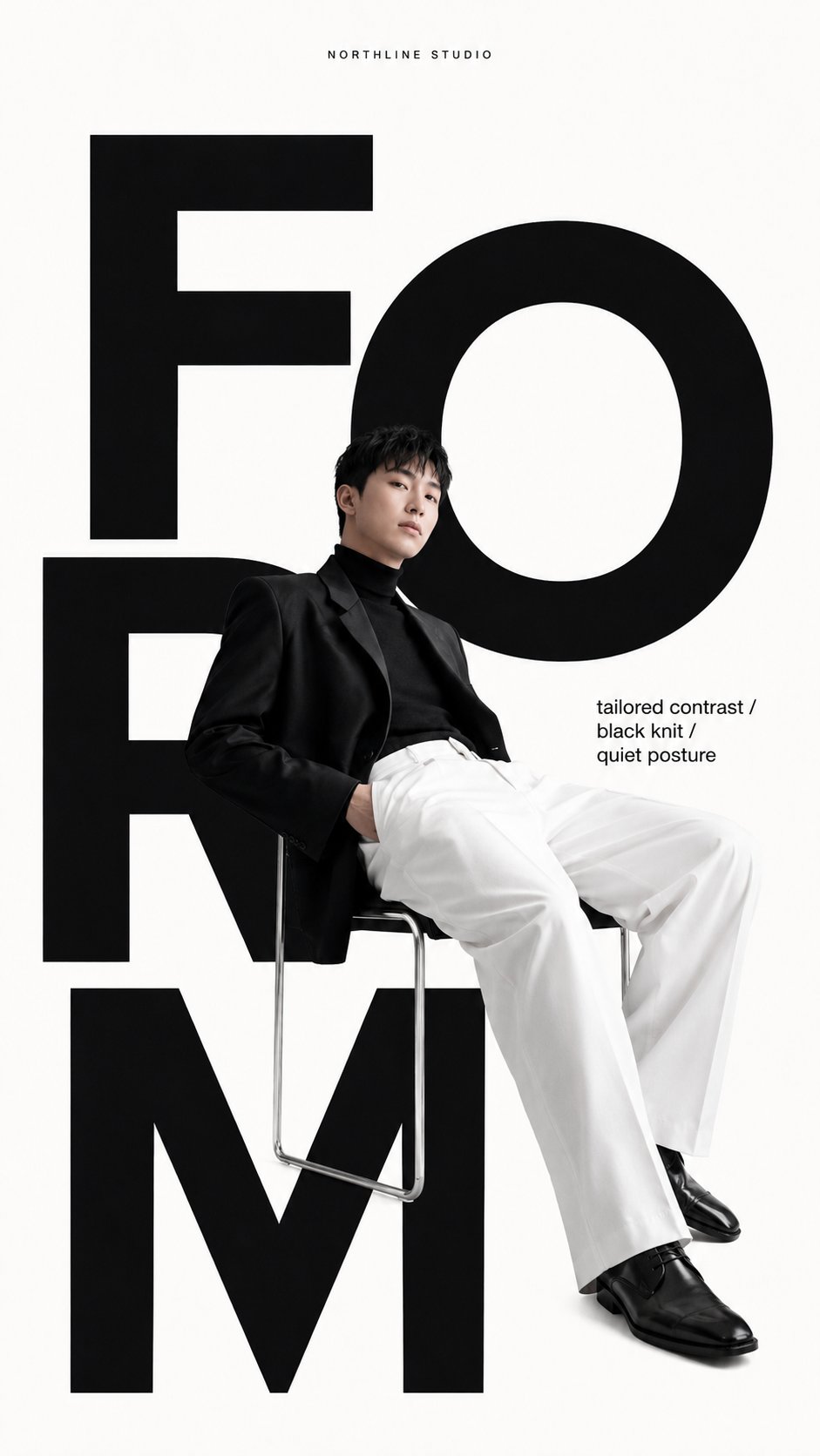 Create a high-end type couture editorial poster where typography become… 1