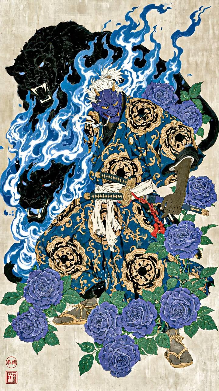 Masterpiece, ultra-detailed Japanese ukiyo-e inspired illustration of a… 3
