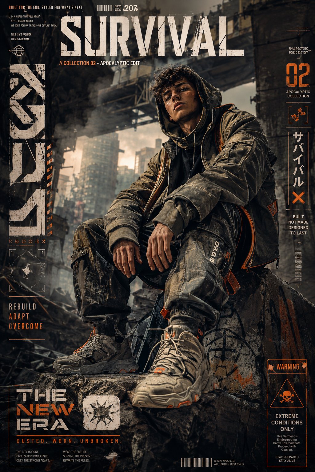 A contemporary editorial fashion poster inspired by the Post-Apocalypti… 1