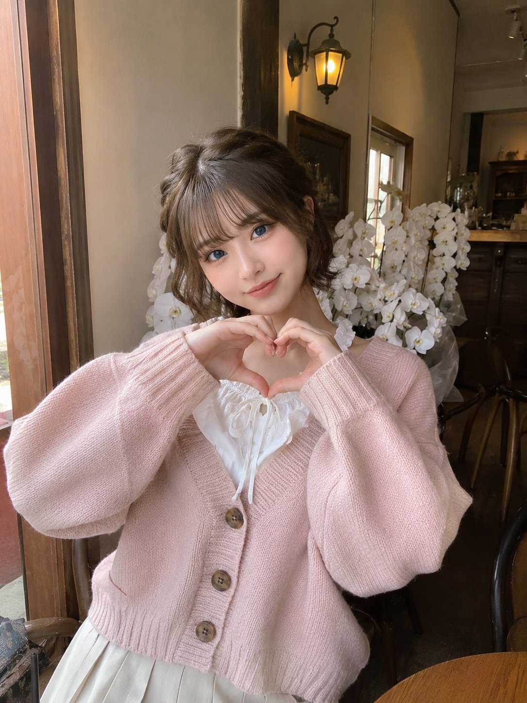 Photorealistic candid smartphone snapshot of a cute young woman with sh… 1
