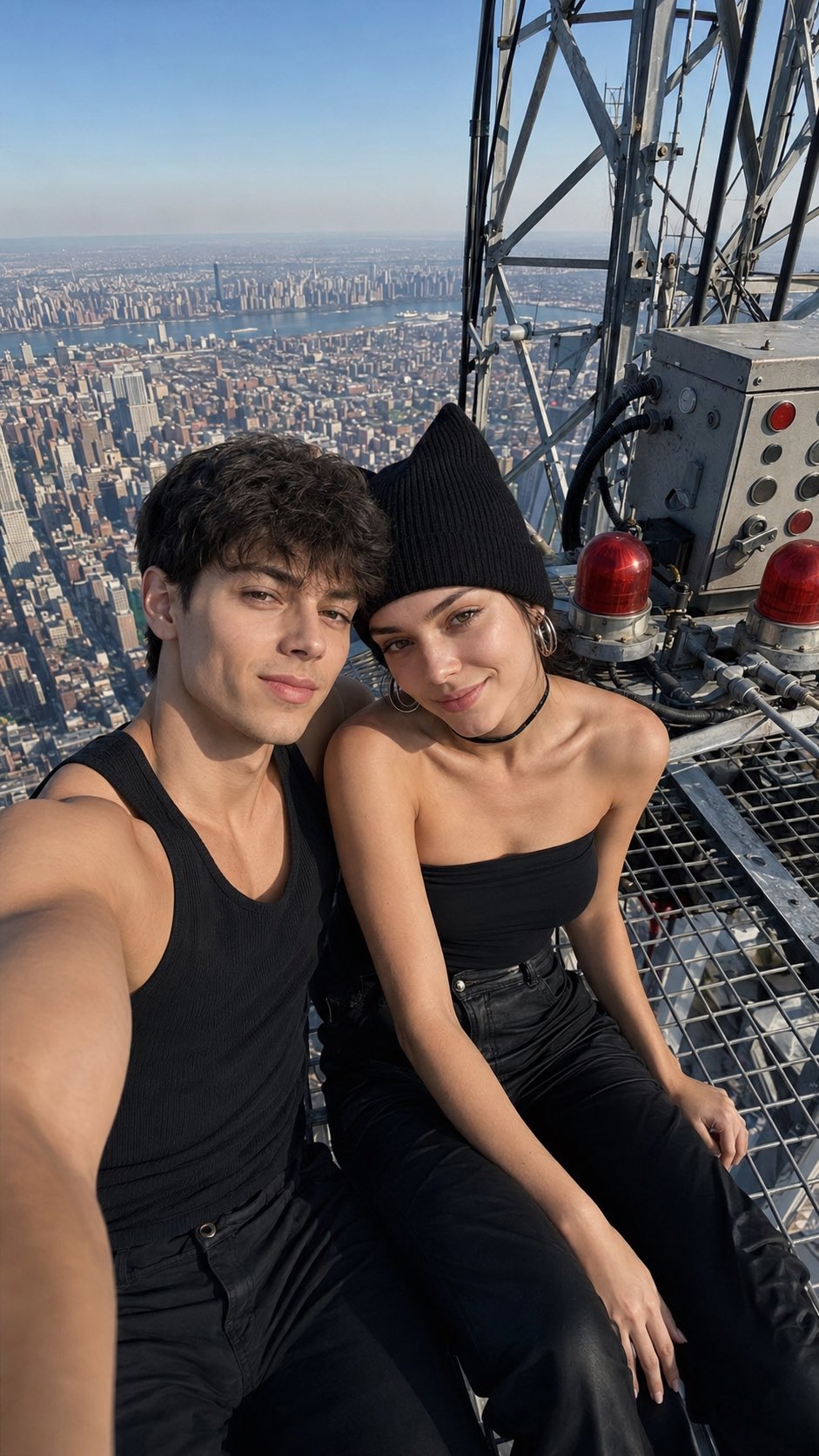 Generate an ultra-photorealistic vertical 9:16 selfie. Use the TWO uplo…