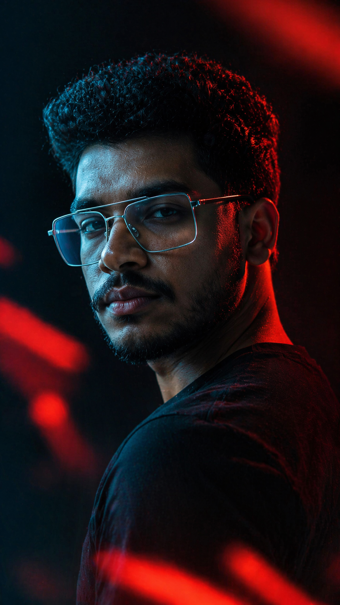 Cinematic portrait of Arthur Ferreira, captured with a 85mm f/1.4 lens …