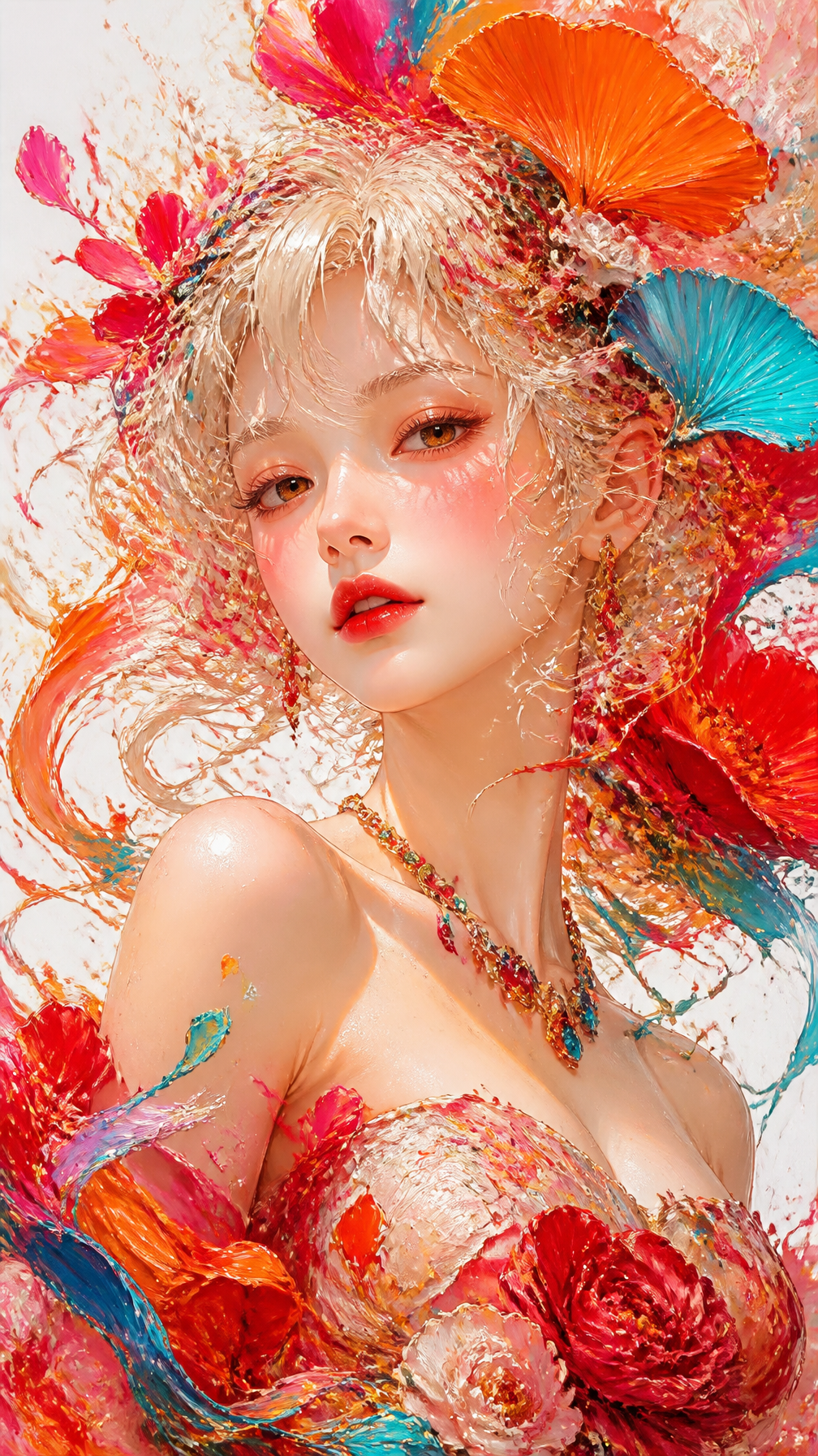 masterpiece, best quality, 8K ultra detailed, thick impasto oil paintin…