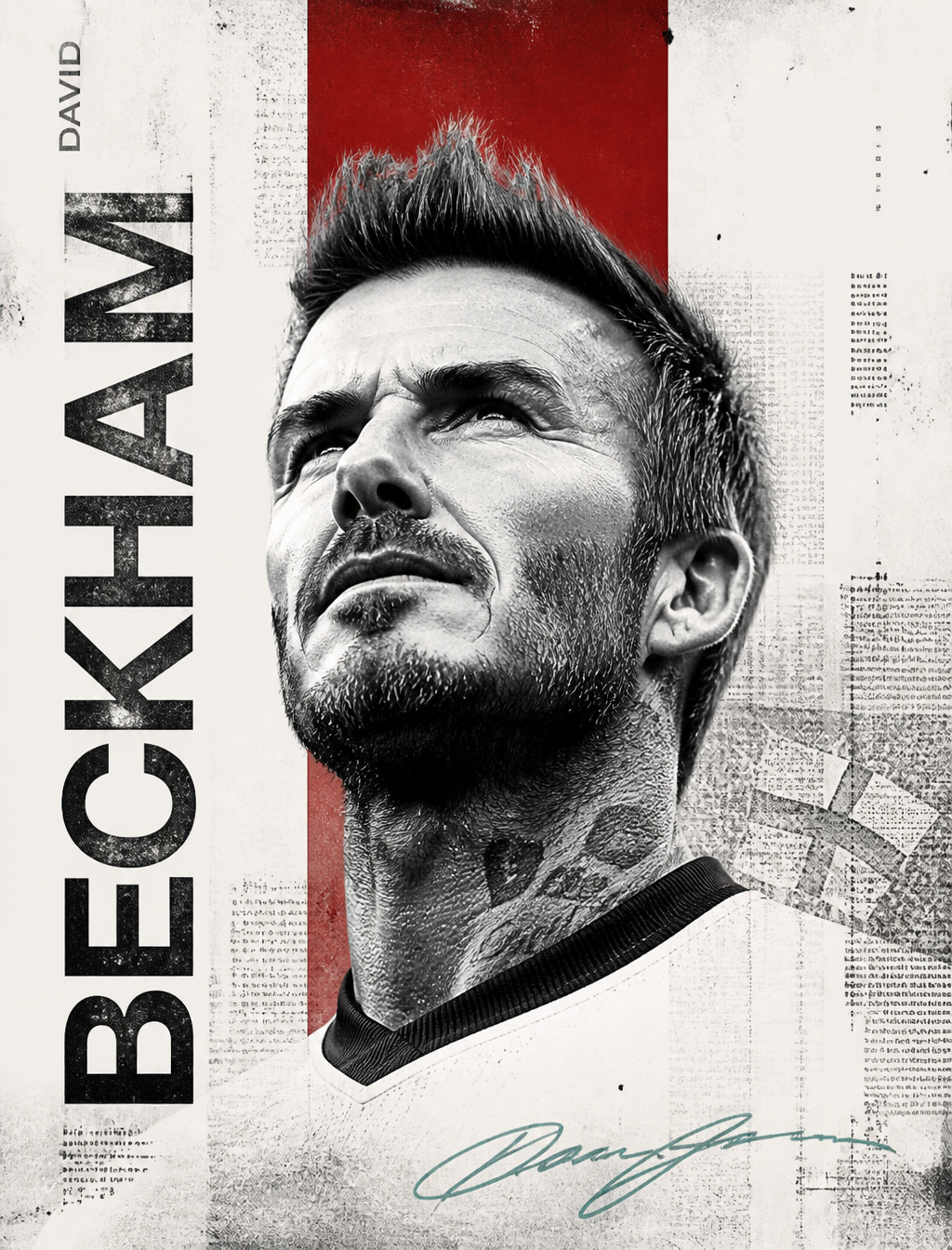 Minimalist Editorial Poster Ultra-realistic black-and-white portrait of…