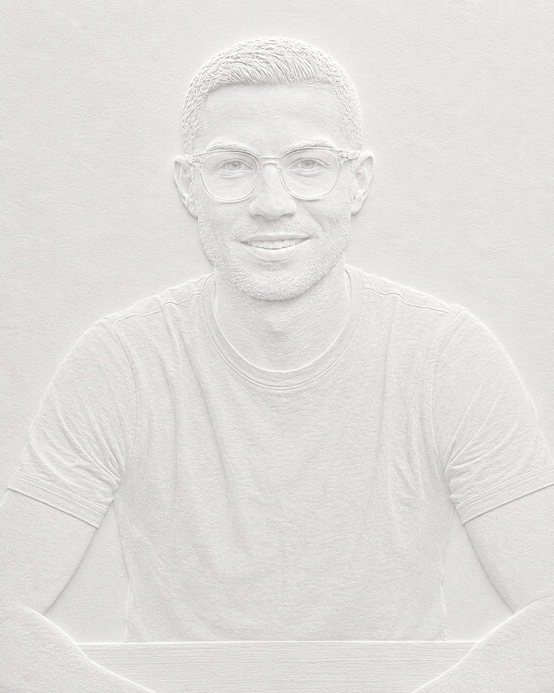 “[SUBJECT] rendered as a blind embossed paper artwork, subtle raised te…