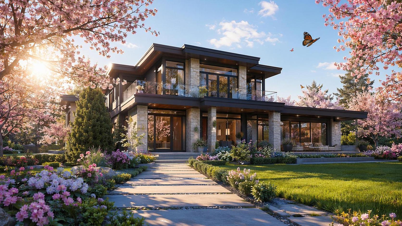Ultra-realistic luxury architectural photography of a beautiful modern … 1