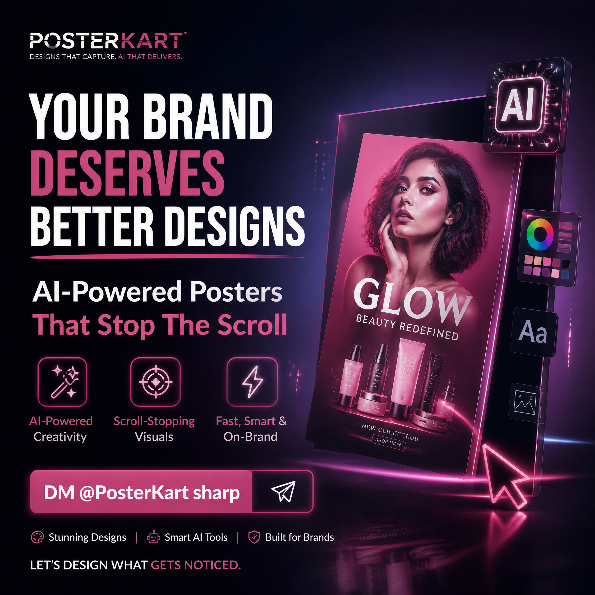 🎨 10. PosterKart Self-Promotion (Best for Portfolio)Headline: Your Bra…