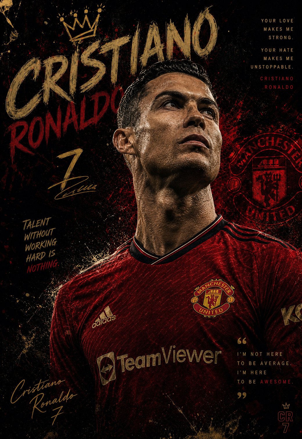 Ultra-detailed cinematic sports poster featuring [SUBJECT NAME], dark b…