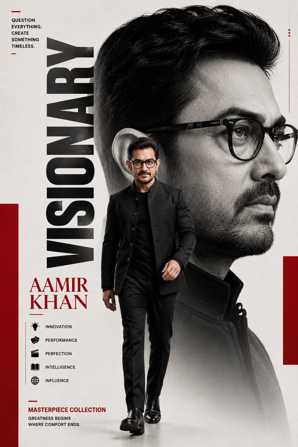 Create a premium luxury editorial poster featuring Shah Rukh Khan in a … 2