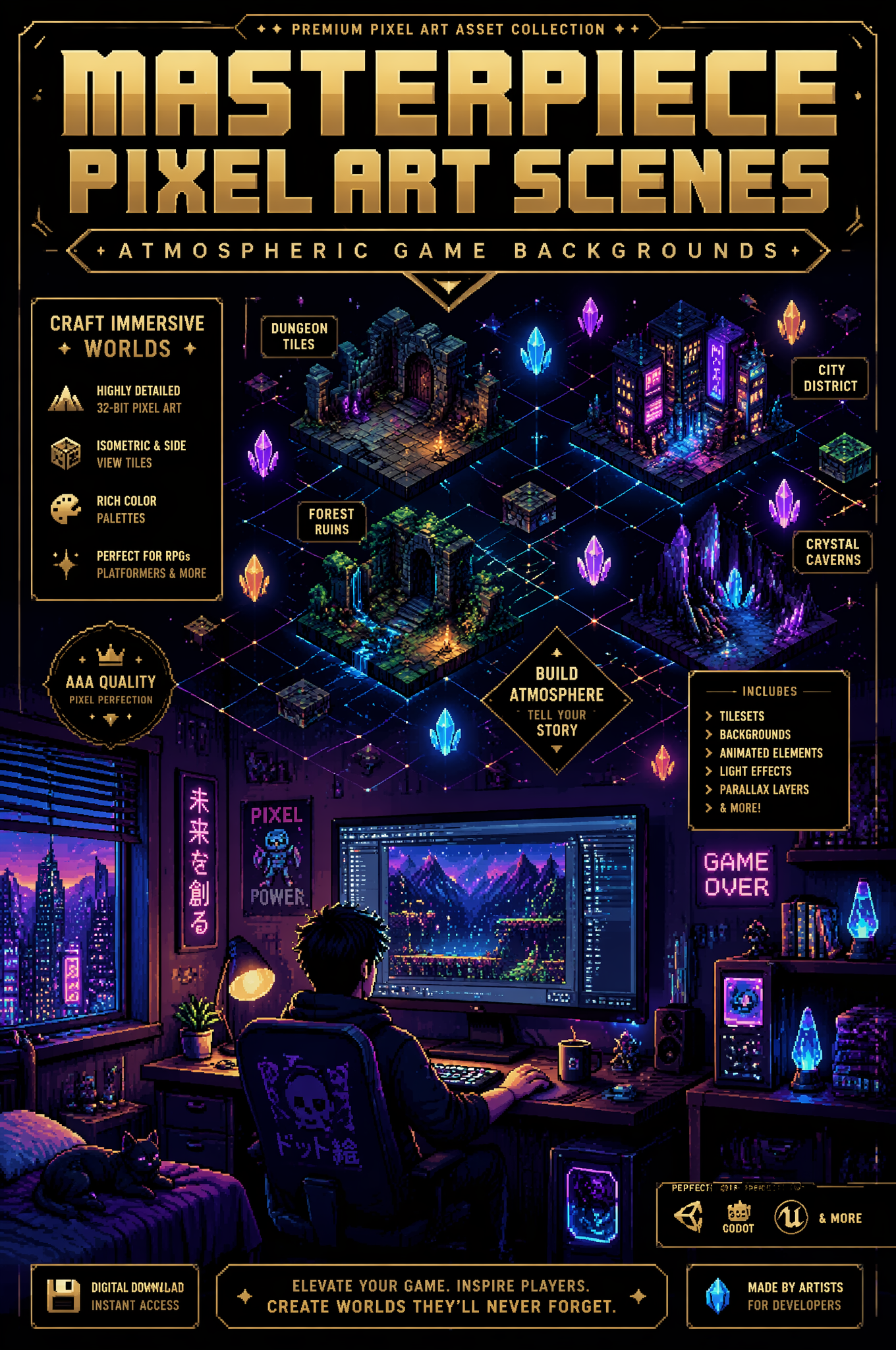 A complex, maximalist advertising masterpiece designed like a premium r…