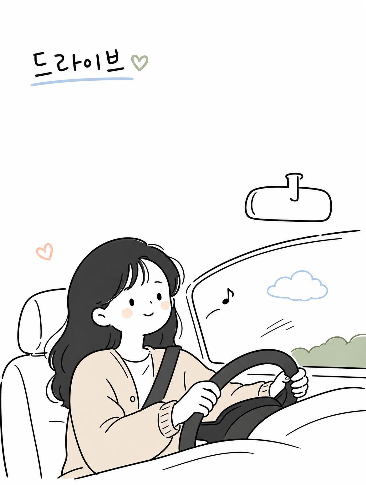 Create a simple and cute Korean doodled editorial illustration based on… 2